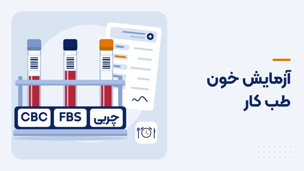 لوله‌های نمونه خون با برچسب CBC، قند خون ناشتا و چربی خون برای آزمایش خون طب کار
